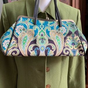Nine West Paisley Print Handbag Purse Blue Brown